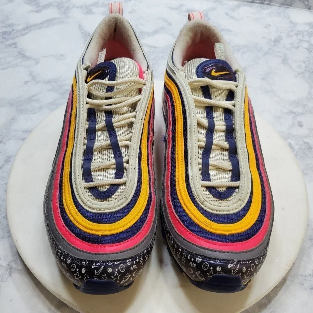 NIKE‎ Air Max 97 GS Sneakers 7Y Orange Pink Purple CI9929-500 School Sporty 2018